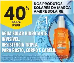 Continente água solar hidratante ambre solaire promoção