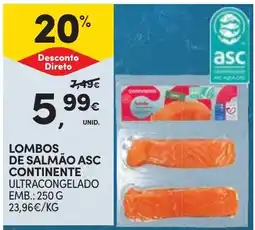 Continente Lombos de salmão asc continente promoção