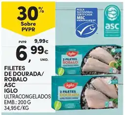 Continente filetes de dourada/robalo iglo promoção