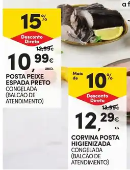 Continente Posta peixe espada preto congelada promoção