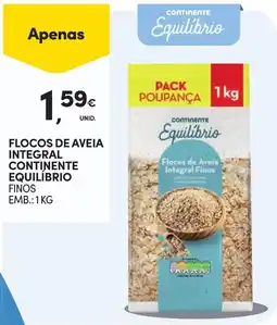 Continente Flocos de aveia integral finos continente equilíbrio promoção