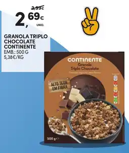 Continente granola triplo chocolate continente promoção