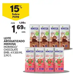Continente Leite aromatizado mimosa morango/chocolate promoção
