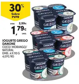 Continente Iogurte grego danone coco/morango/natural promoção