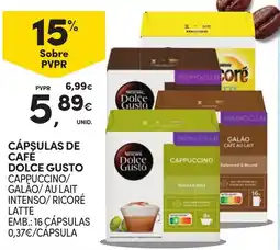 Continente Cápsulas de café dolce gusto cappuccino/galão/au lait intenso/ricoré latte promoção