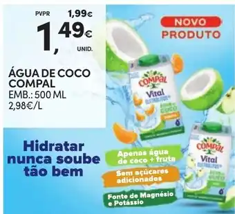 Continente Água de coco compal promoção