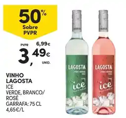 Continente vinho lagosta ice verde, branco/ rosé promoção