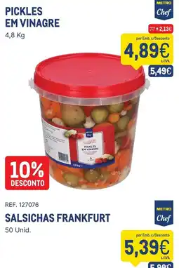 Makro Pickles em vinagre metro chef promoção