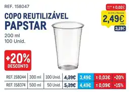 Makro copo reutilizável papstar promoção