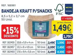 Makro Bandeja kraft p/snacks promoção