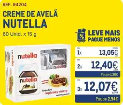 Makro Creme de avelã nutella promoção