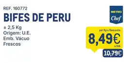 Makro bifes de peru metro chef promoção