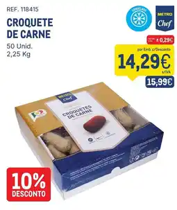 Makro Croquete de carne metro chef promoção
