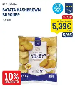 Makro Batata hashbrown burguer metro chef promoção