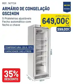 Makro armário de congelação metro professional gsc240n promoção