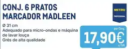 Makro conj. 6 pratos marcador madleen promoção