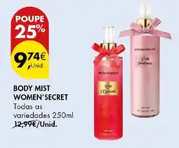 Pingo Doce body mist women'secret promoção