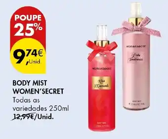 Pingo Doce body mist women'secret promoção