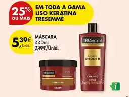 Pingo Doce máscara liso keratina tresemme promoção