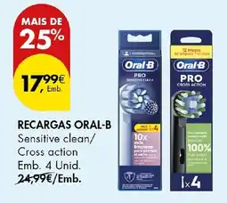 Pingo Doce Recargas oral-b sensitive clean/cross action promoção