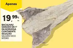 Continente Bom dia Bacalhau graúdo de 1ª da noruega continente seleção salgado seco inteiro promoção