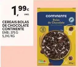Continente Bom dia Cereais bolas de chocolate continente promoção