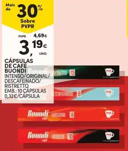Continente Bom dia Cápsulas de café buondi promoção