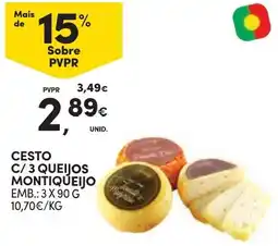 Continente Bom dia Cesto c/ 3 queijos montiqueijo promoção