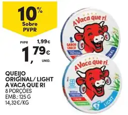 Continente Bom dia Queijo original / light a vaca que ri promoção