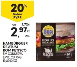 Continente Bom dia Hambúrguer de atum bom petisco em conserva promoção