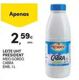 Continente Bom dia Leite uht president meio gordo cabra promoção