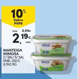 Continente Bom dia Manteiga mimosa c/ sal s/ sal promoção