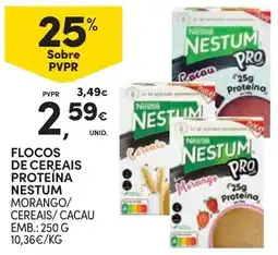 Continente Bom dia Flocos de cereais proteína nestum morango/ cereais/ cacau promoção