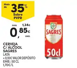 Continente Bom dia Cerveja c/ álcool sagres lata promoção