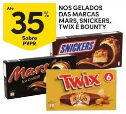 Continente Bom dia nos gelados das marcas mars, snickers, twix e bounty promoção