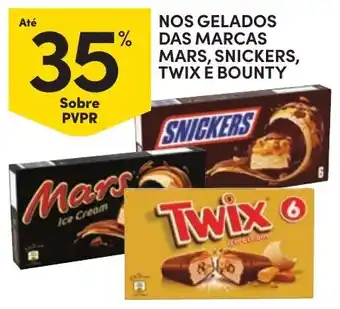 Continente Bom dia nos gelados das marcas mars, snickers, twix e bounty promoção