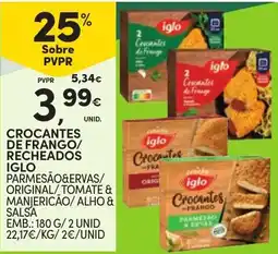 Continente Bom dia Crocantes de frango/ recheados iglo promoção