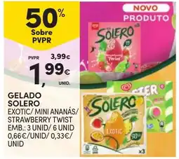 Continente Bom dia Gelado solero exotic/mini ananás/strawberry twist promoção