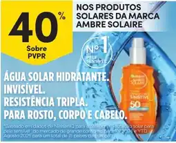 Continente Bom dia Água solar hidratante ambre solaire promoção
