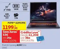 Auchan Portátil Gaming Acer Nitro Unid. promoção