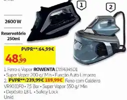 Auchan Ferro a vapor rowenta dw4345d1 promoção