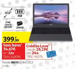 Auchan Portátil insys i3 hn3-15c3 promoção
