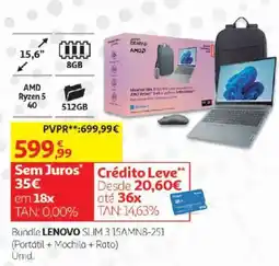Auchan Bundle lenovo slim 3 15amn8-251 promoção