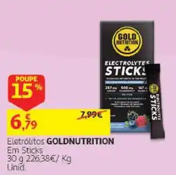 Auchan Eletrólitos goldnutrition em sticks promoção