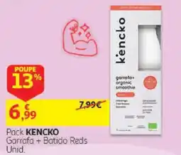 Auchan Pack kencko garrafa + batido reds unid. promoção