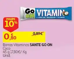 Auchan Barras Vitaminas Sante Go On Coco promoção