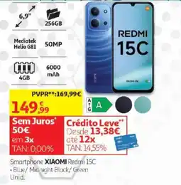 Auchan Smartphone xiaomi redmi 15c promoção