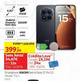 Auchan Smartphone xiaomi redmi note 15 pro 5g promoção