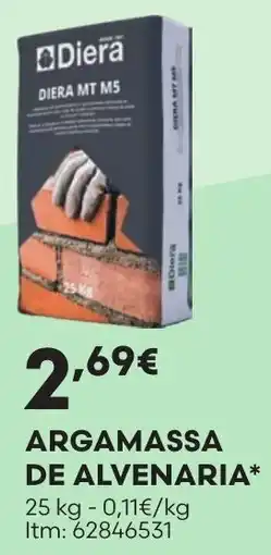 Bricomarché Diera argamassa de alvenaria promoção