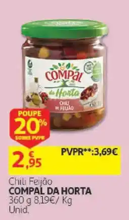 Auchan Chili Feijão Compal da Horta promoção
